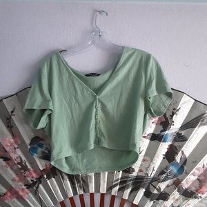 Pistachio green crop top